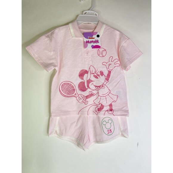 Disney Minnie Mouse Girls 2 Piece Shorts and Top T-Shirt Outfit Set Girls 3T NEW - Picture 1 of 9